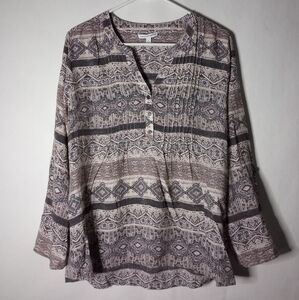 Notations patterned blouse size large